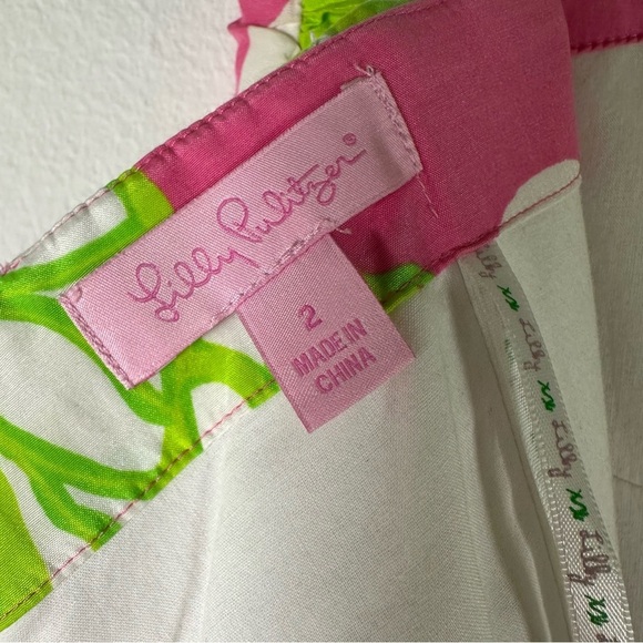 Lilly Pulitzer Silk Cotton Mini Strapless Dress Size 2 Y2K - Picture 3 of 9